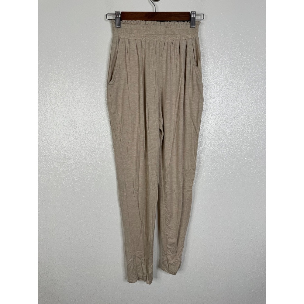 Carly Jean Los Angeles Luke Pants Oatmeal Smocked Waist Joggers XS